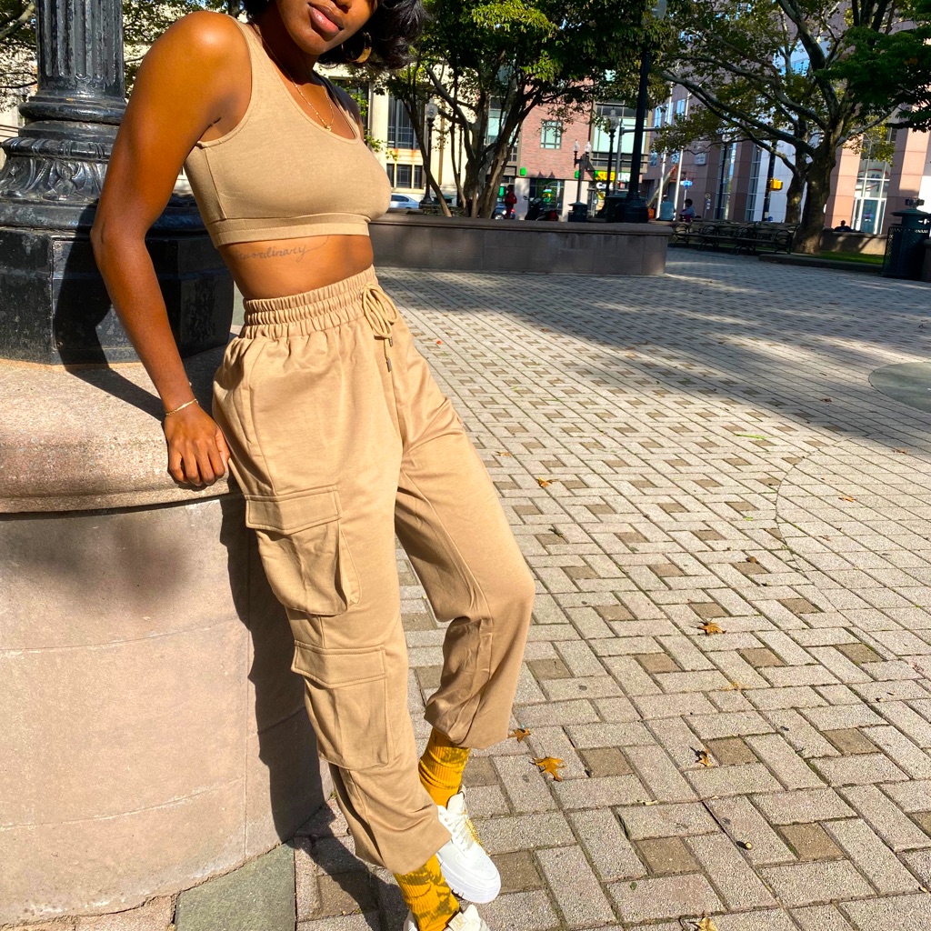 Camel Two Piece Joggers Set